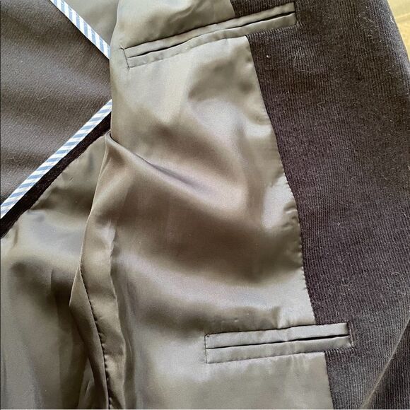 BROOKS BROTHERS Corduroy Button Front Blazer Jacket Black 12 - Picture 6 of 7